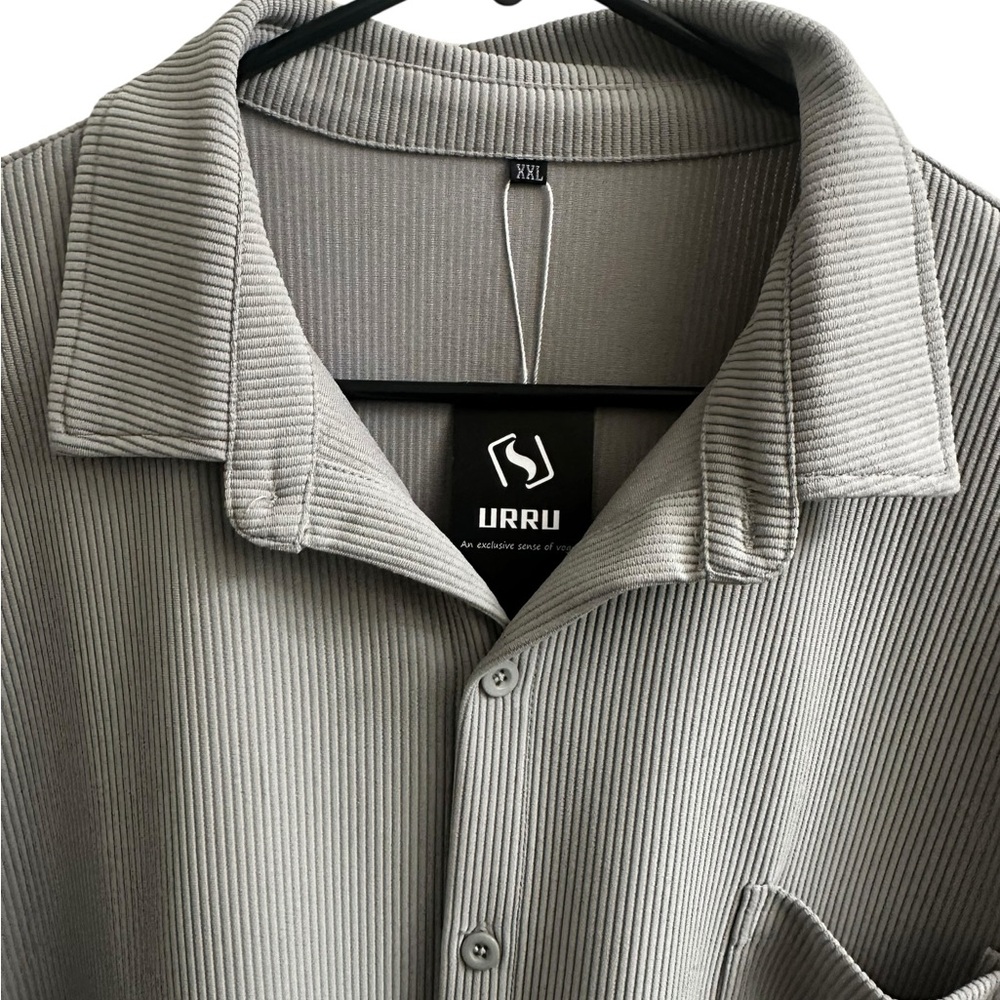 Ribbed Casual Button down shirt size XXL New - Picture 3 of 5
